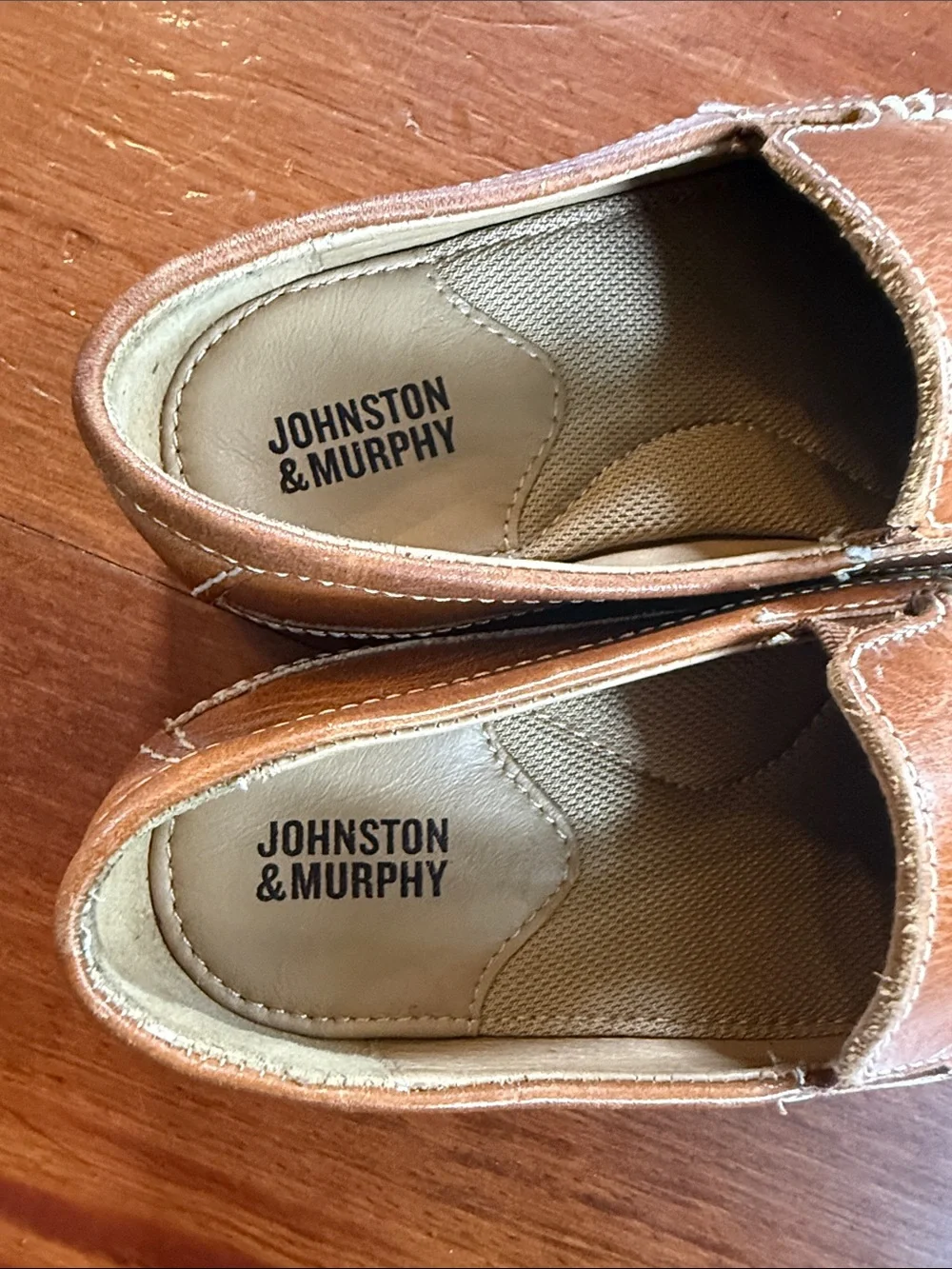 Johnston & Murphy Tan Leather Slip-On Loafers Boys Size 10